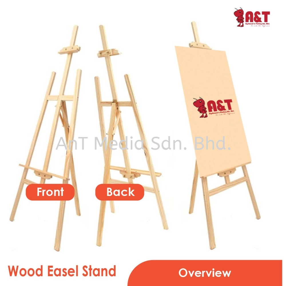 A&T WOOD EASEL STAND DISPLAY SET
