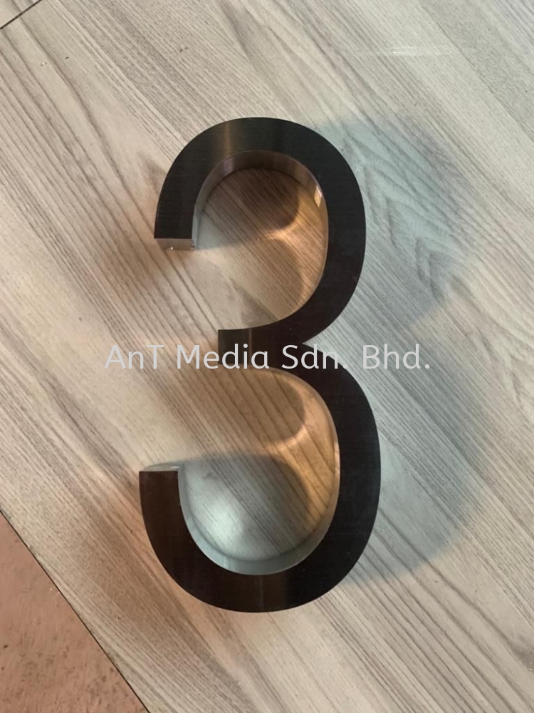 Advertising Stainless Steel (Hairline) 3D Box Up Lettering